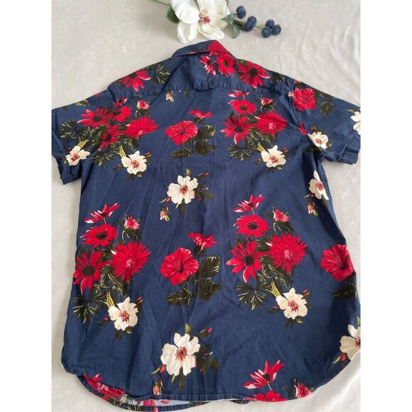 Denim & Flower Ricky Singh Hawaiian Floral Button-Up Short Sleeve Sz M Wear Art - Picture 2 of 9